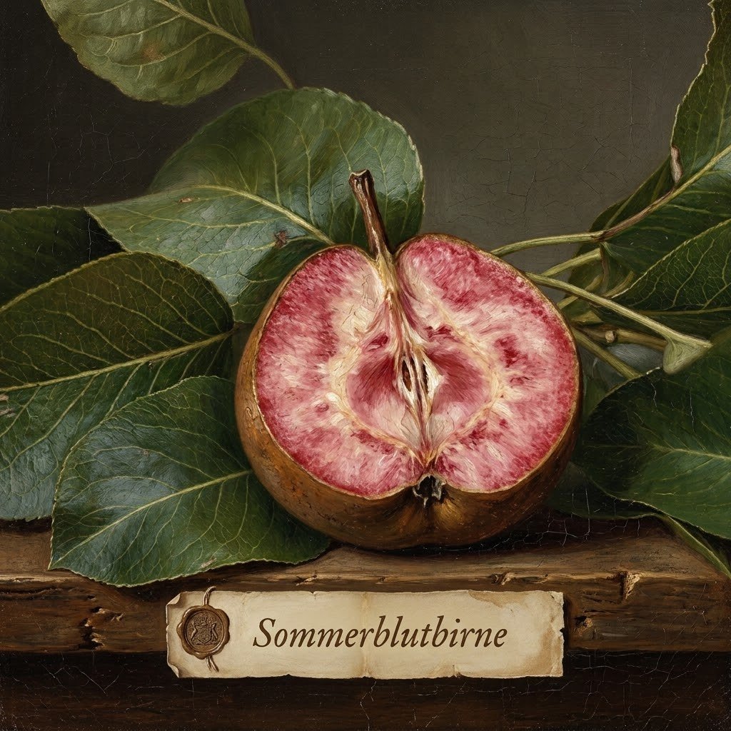 Birne "Sommerblutbirne" (rotfleischig!)